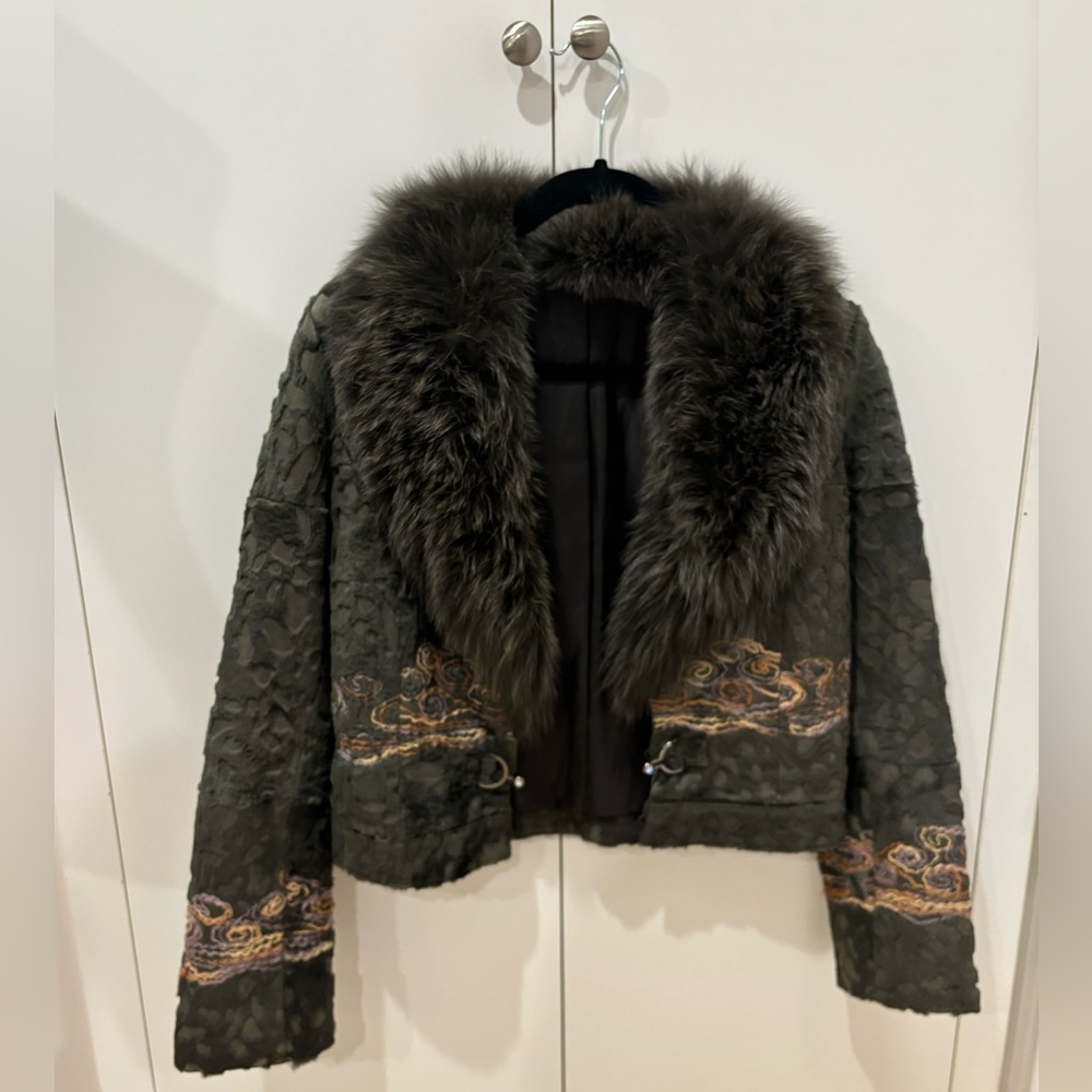 Authentic Fox Fur Jacket / European Designer - Picture 3 of 5